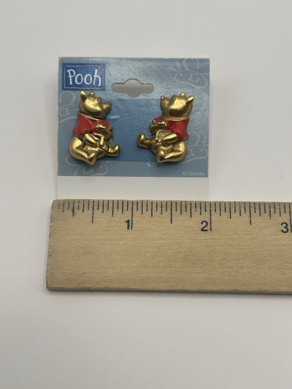 Winnie The Pooh Honey Pot Earrings Enamel Gold Tone Clip On RJ Design Disney - Picture 3 of 6